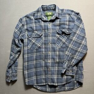 Stillwater Supply Co Flannel Shirt Mens Sz Medium blue Plaid Outdoor Workwear